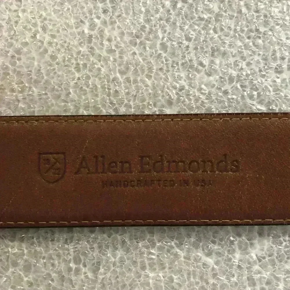 Allen Edmunds Men's Black Leather Belt Size XL